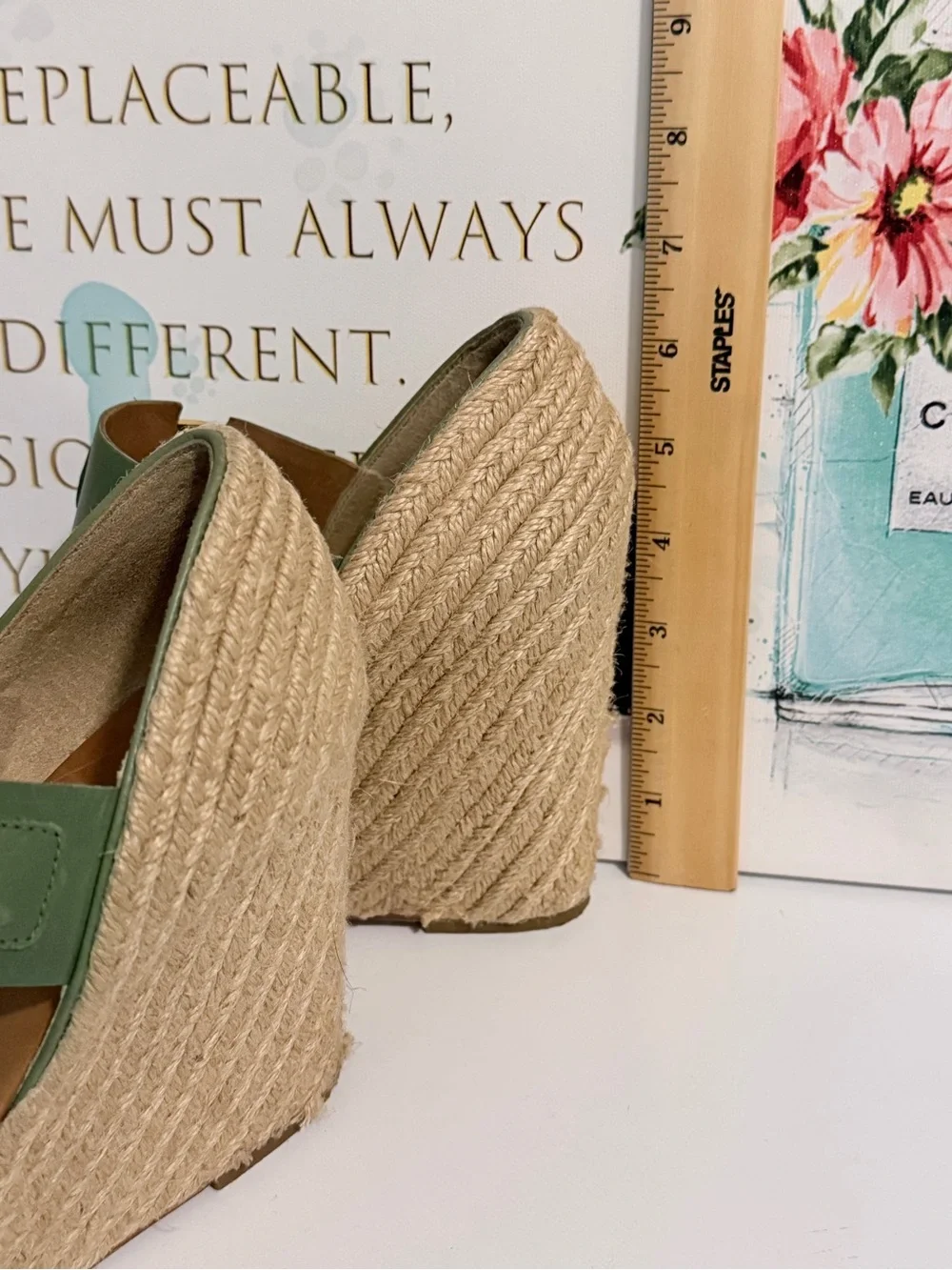 Hunter Olive Green Espadrille Wedge Sandals
